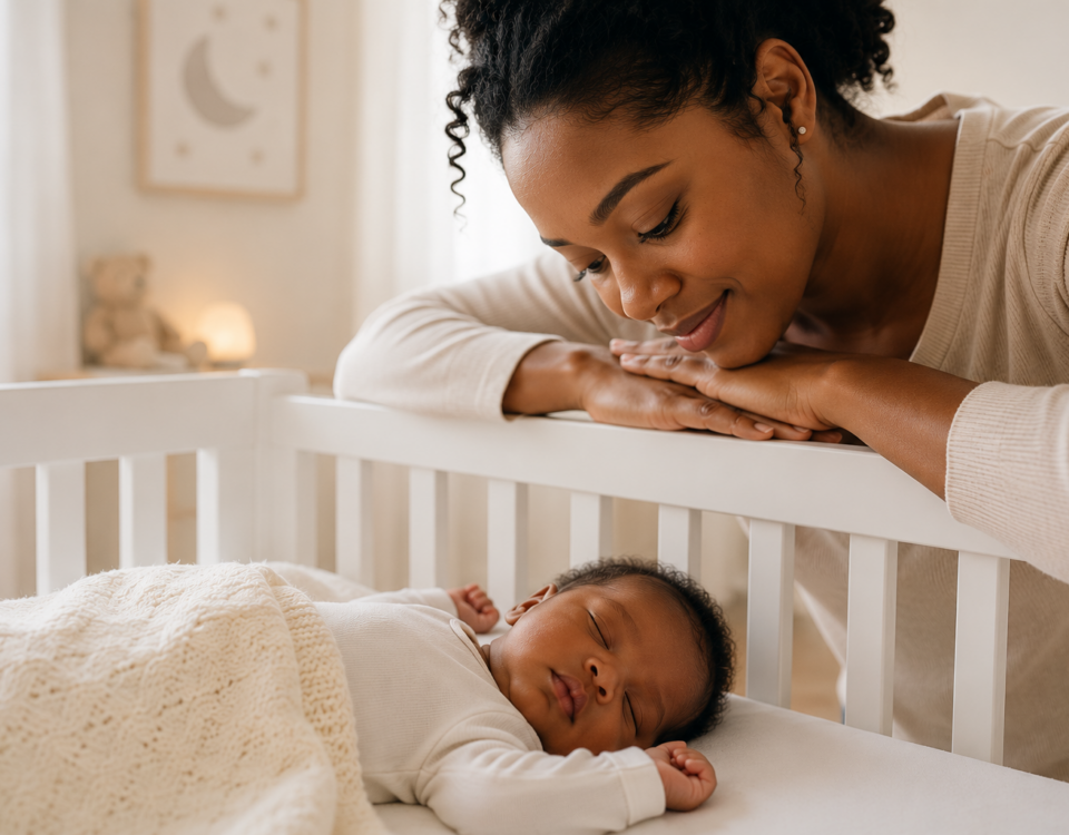 Mom watches cute baby sleep | How babies breathe during the first year | Baby Sleep |SafeSleep