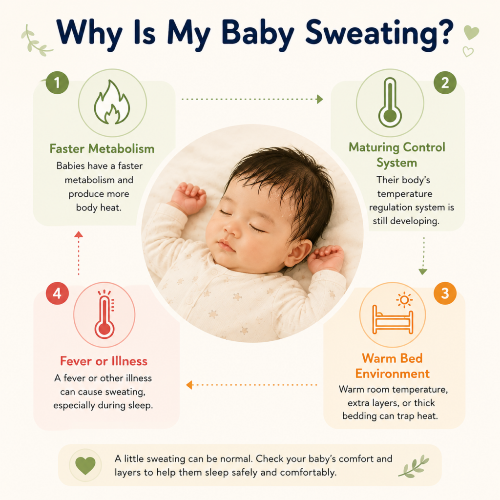 Infographic Why Is My Baby Sweating | SafeSleep | Sleep Monitoring Devices