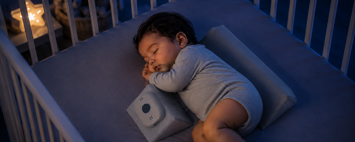 Baby sleeps with a sleep monitor | SafeSleep | Sleep monitoring devices