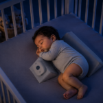Baby sleeps with a sleep monitor | SafeSleep | Sleep monitoring devices